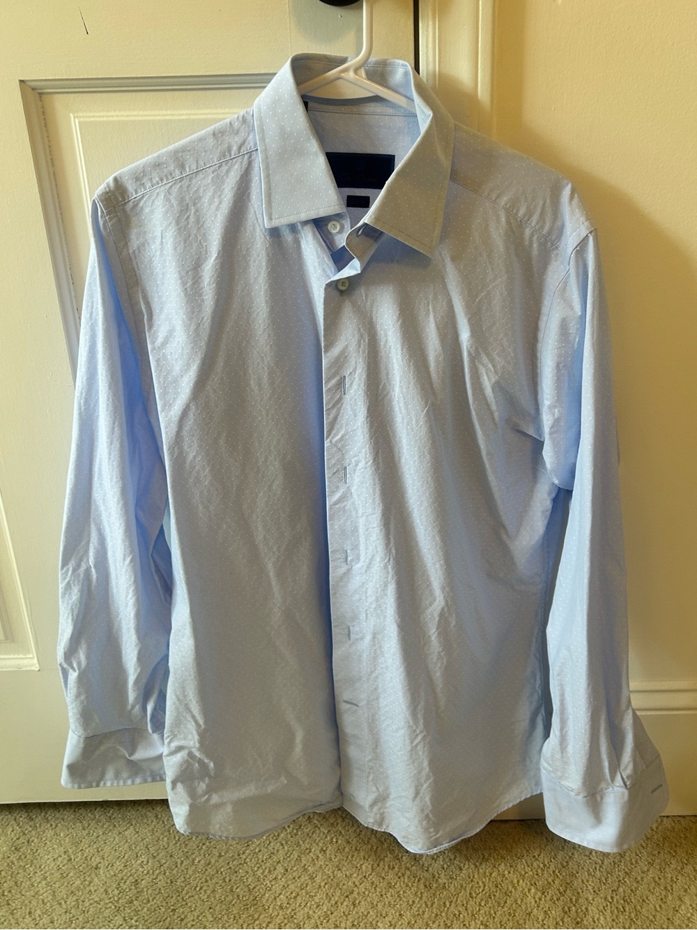 David Donahue Light Blue Cotton Dress Shirt